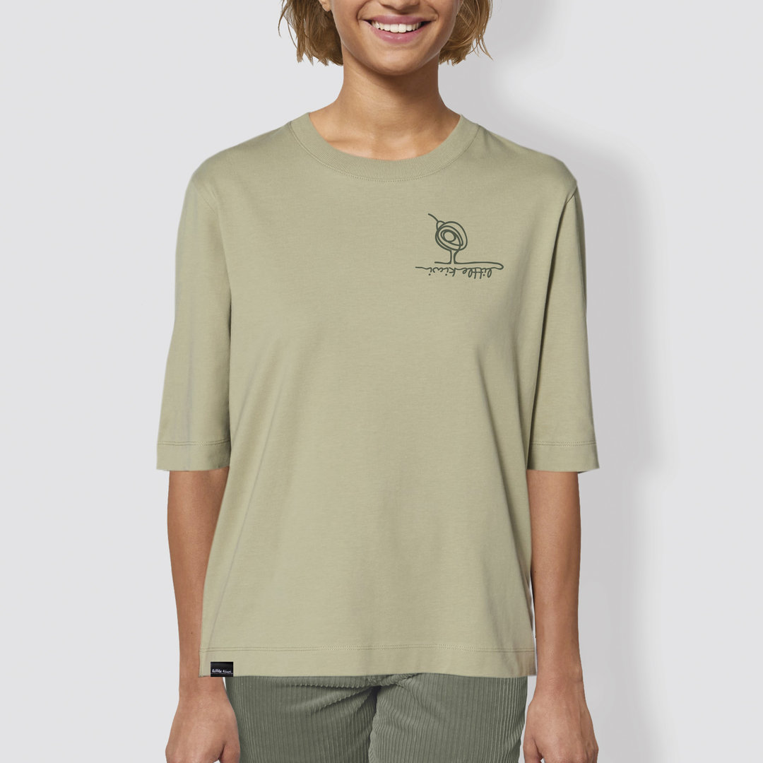 Damen T-Shirt, "Kleiner Kiwi", Sage