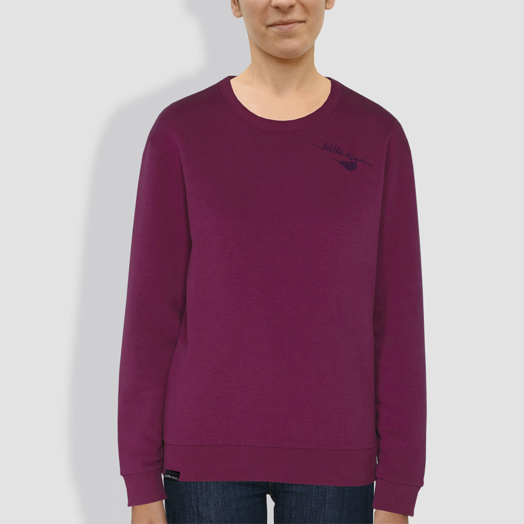 Unisex Sweater, "Kiwi verkehrt", Purple Led