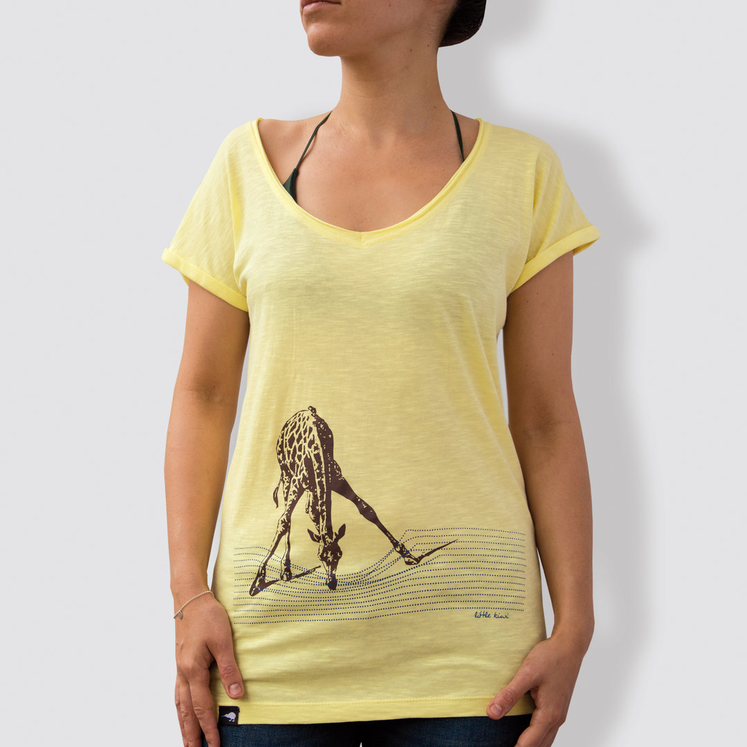Damen T-Shirt, "In der Savanne", Iris Yellow