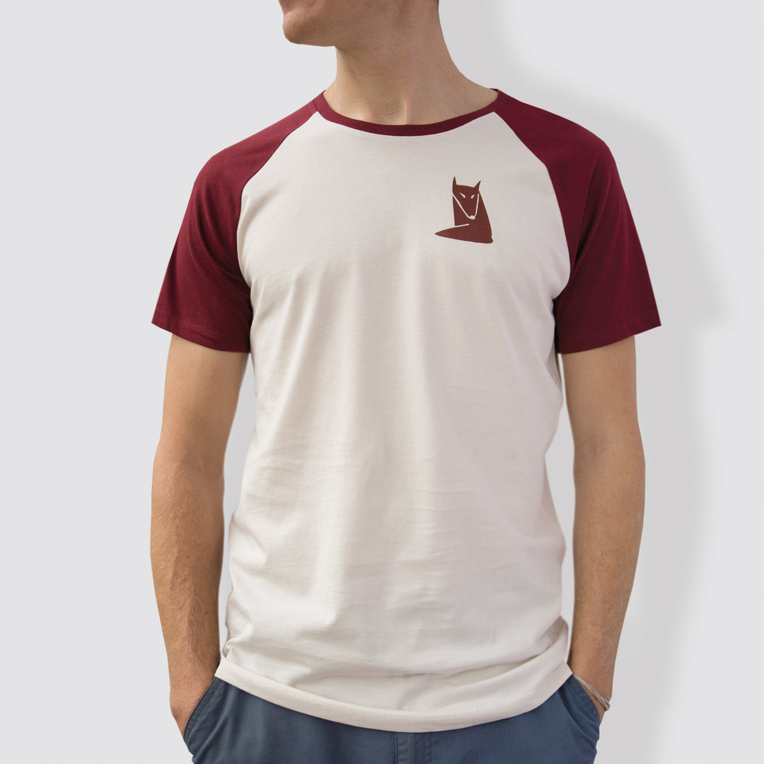Unisex T-Shirt, "Fuchs", Burgundy/White