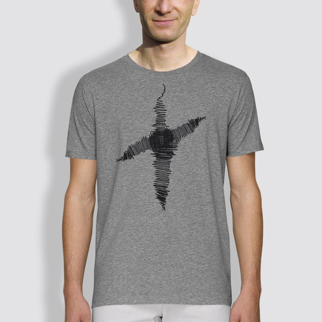 Herren T-Shirt, "Linienkreuz", Grey