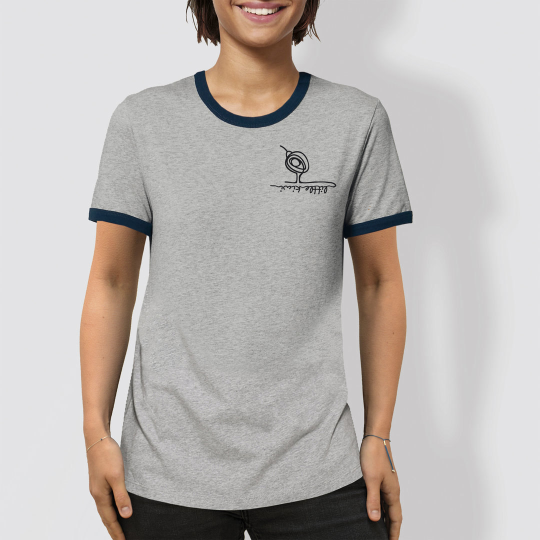 Unisex T-Shirt, "Kleiner Kiwi", Heather Ash/Navy