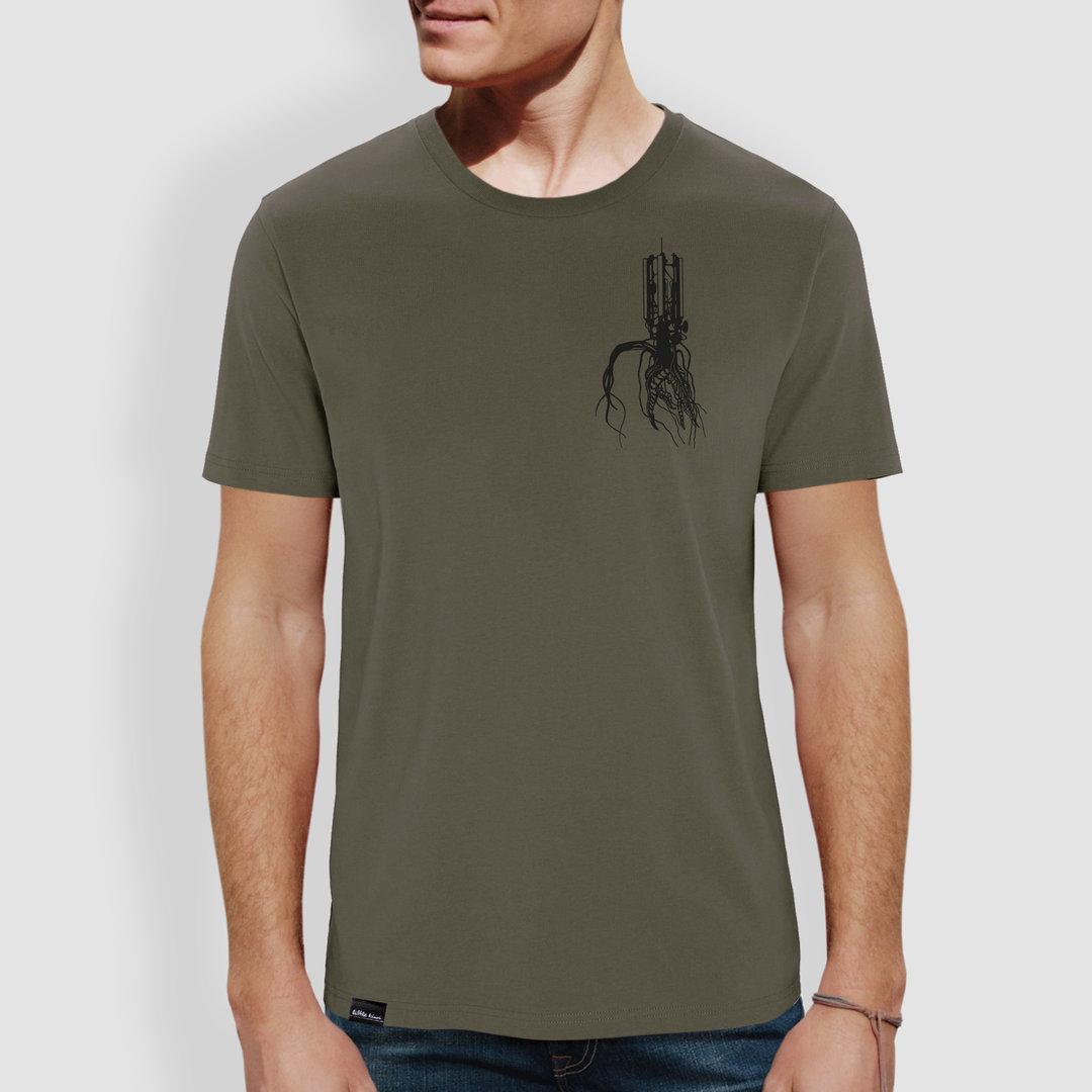 Unisex T-Shirt, "Verwurzelt", Khaki
